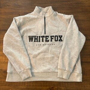 White Fox Boutique Women’s High Standard Gray Quarter-Zip Sweatshirt Size S/M